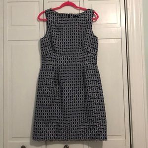 Tahari Navy and White Shift Dress